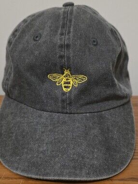 Mega Cap Embroidered Bee Washed Cotton Dad Hat